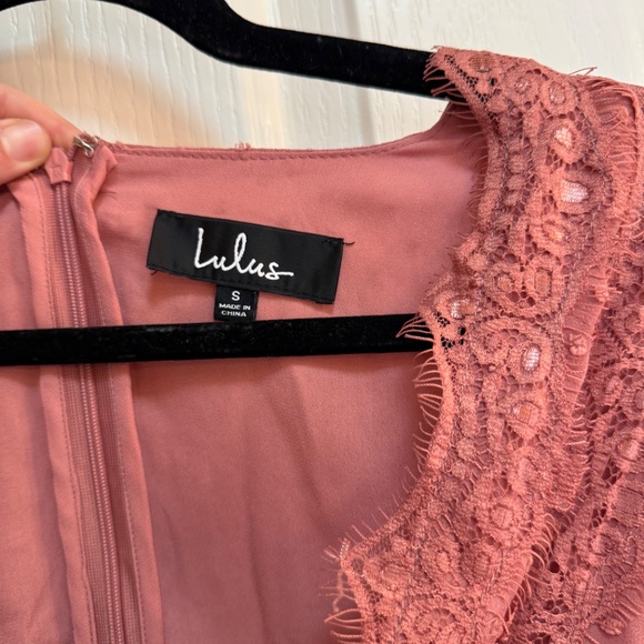 Lulus Wistful Moment Rusty Rose Swiss Dot Long Sleeve Dress Pink - Size S - Picture 4 of 4